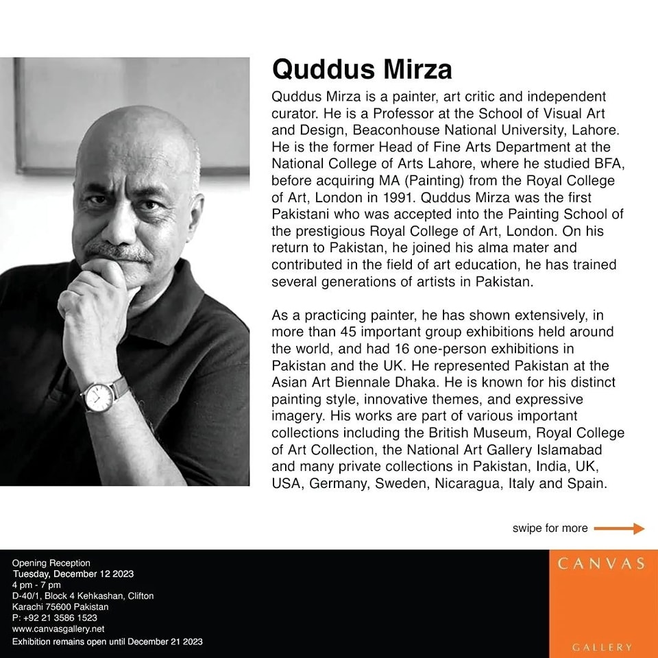 Eminent artist, art critic, curator, author and educationist ; Quddus Mirza's @quddusmirza new show titled "Doubts ,... — image 2