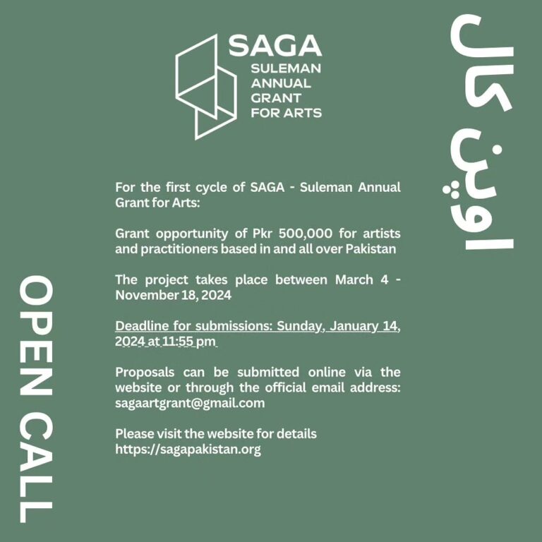 OPEN CALL FOR PAKISTANI ARTISTS