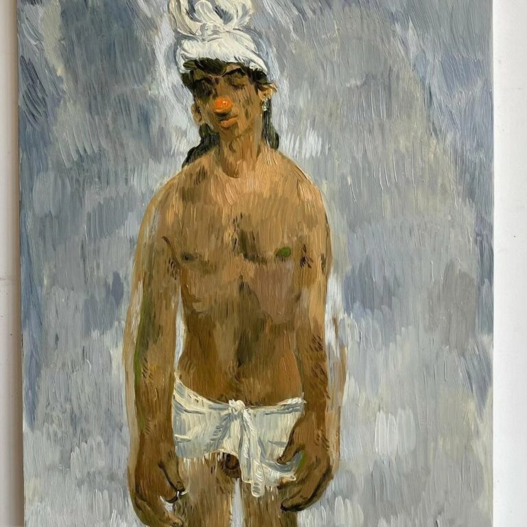 Loincloth Man, 2023, Oil on panel, 24 x 18 inches. Shown alongside some amazing artists in ‘Soul Mapping’ at @zenoxgallery in fall 2023