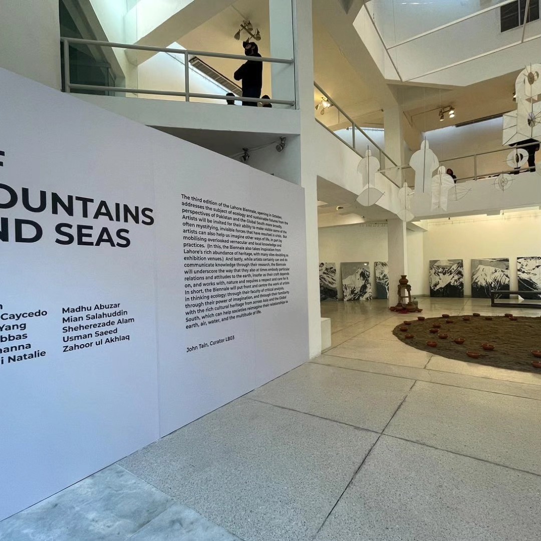 My works “Aerial Studies” at Lahore Biennale 03 curtain raiser exhibition, “Of Mountains and Seas” curated by John Tain. — image 1