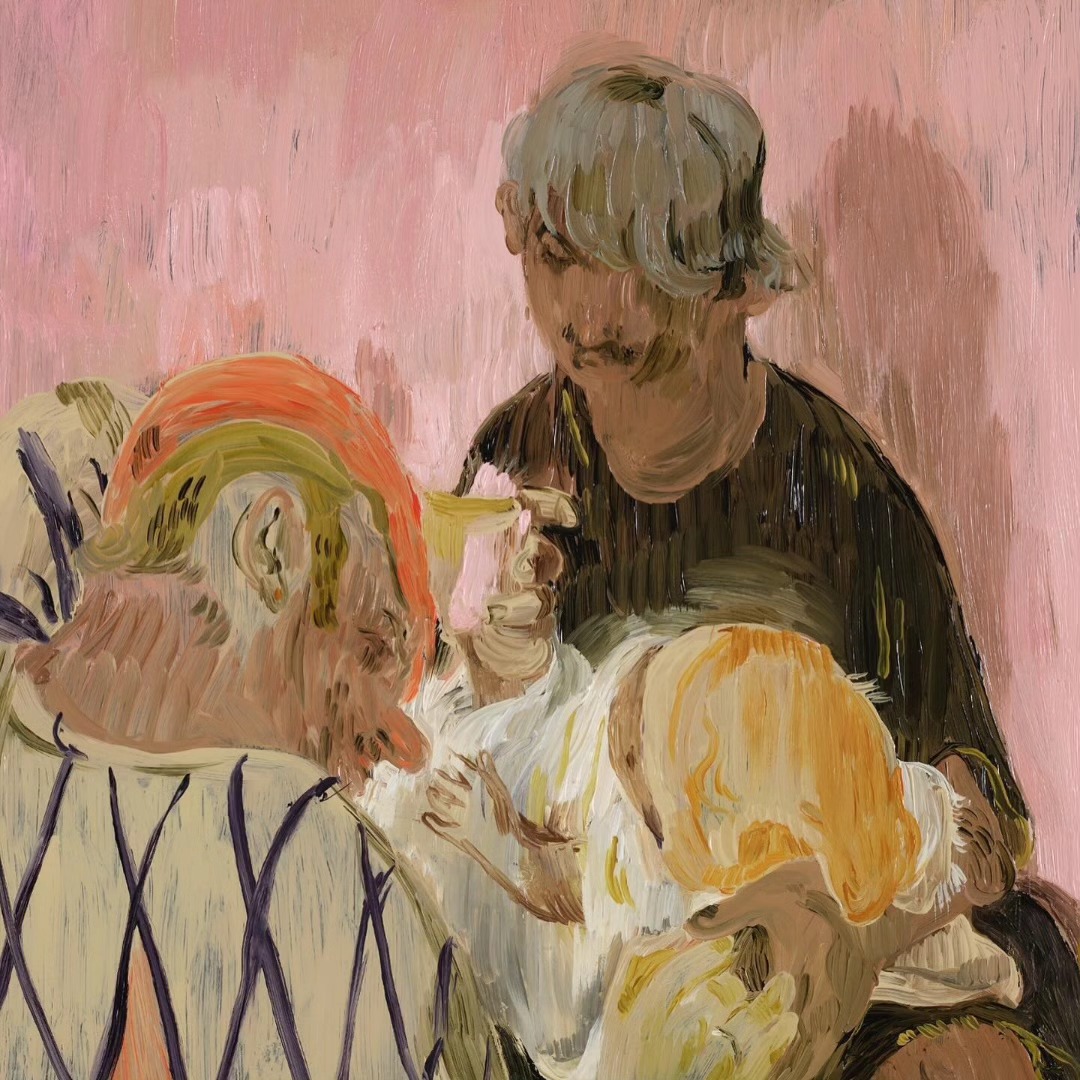The Cuddlers, 2024, Oil on panel, 20 x 16 inches — image 1
