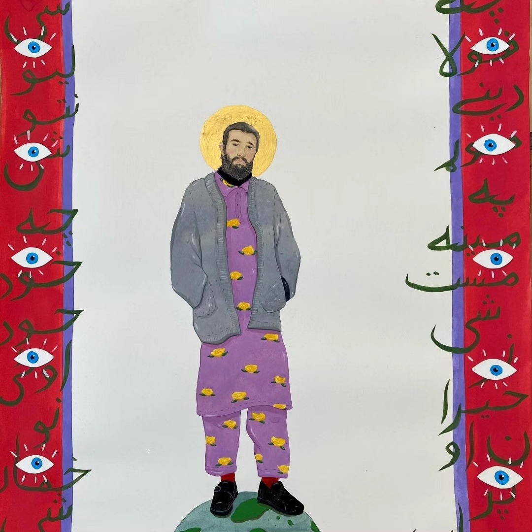 The holy man | acrylic and gold leaf on canvas | 36x 32 inches. — image 1