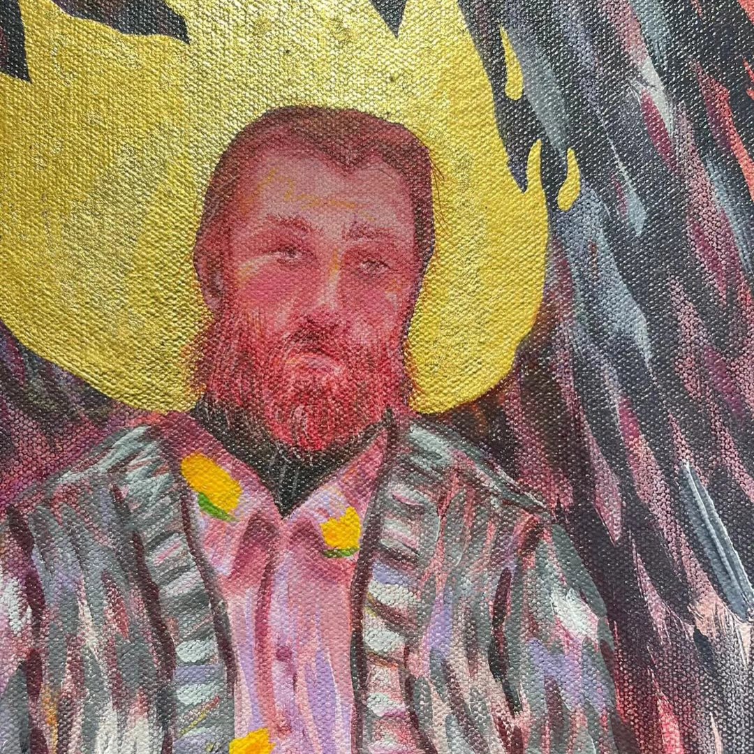 The holy man | acrylic and gold leaf on canvas | 36x 32 inches. — image 2