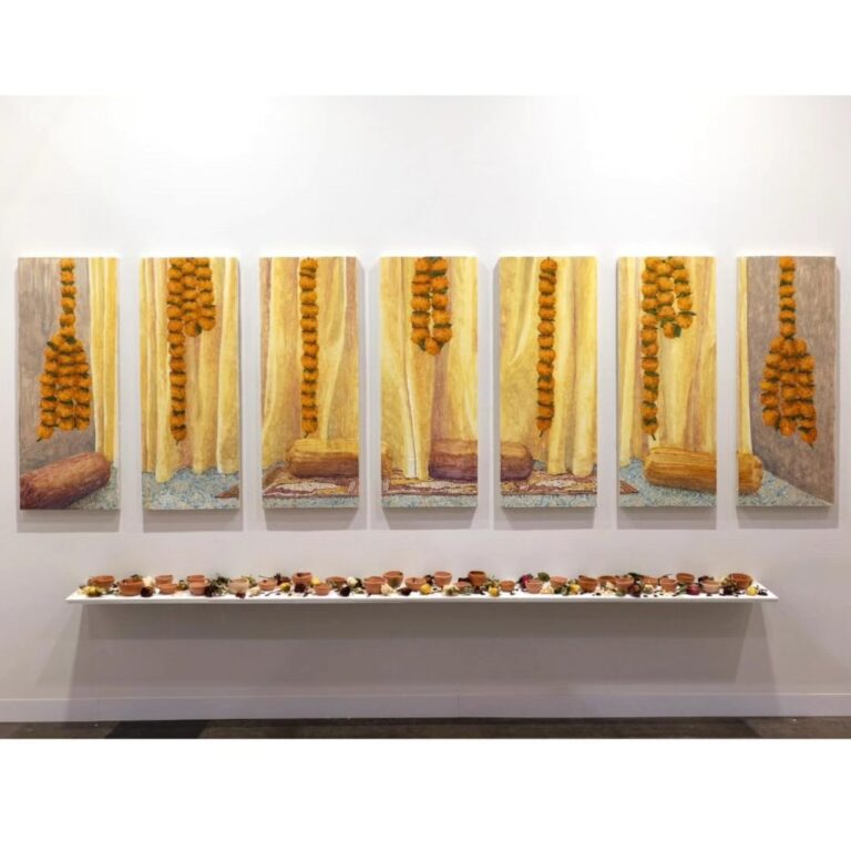 Anchoring Fiza Khatri’s immersive display at Art Basel Hong Kong is a seven-panel painting called ‘Beloved’.