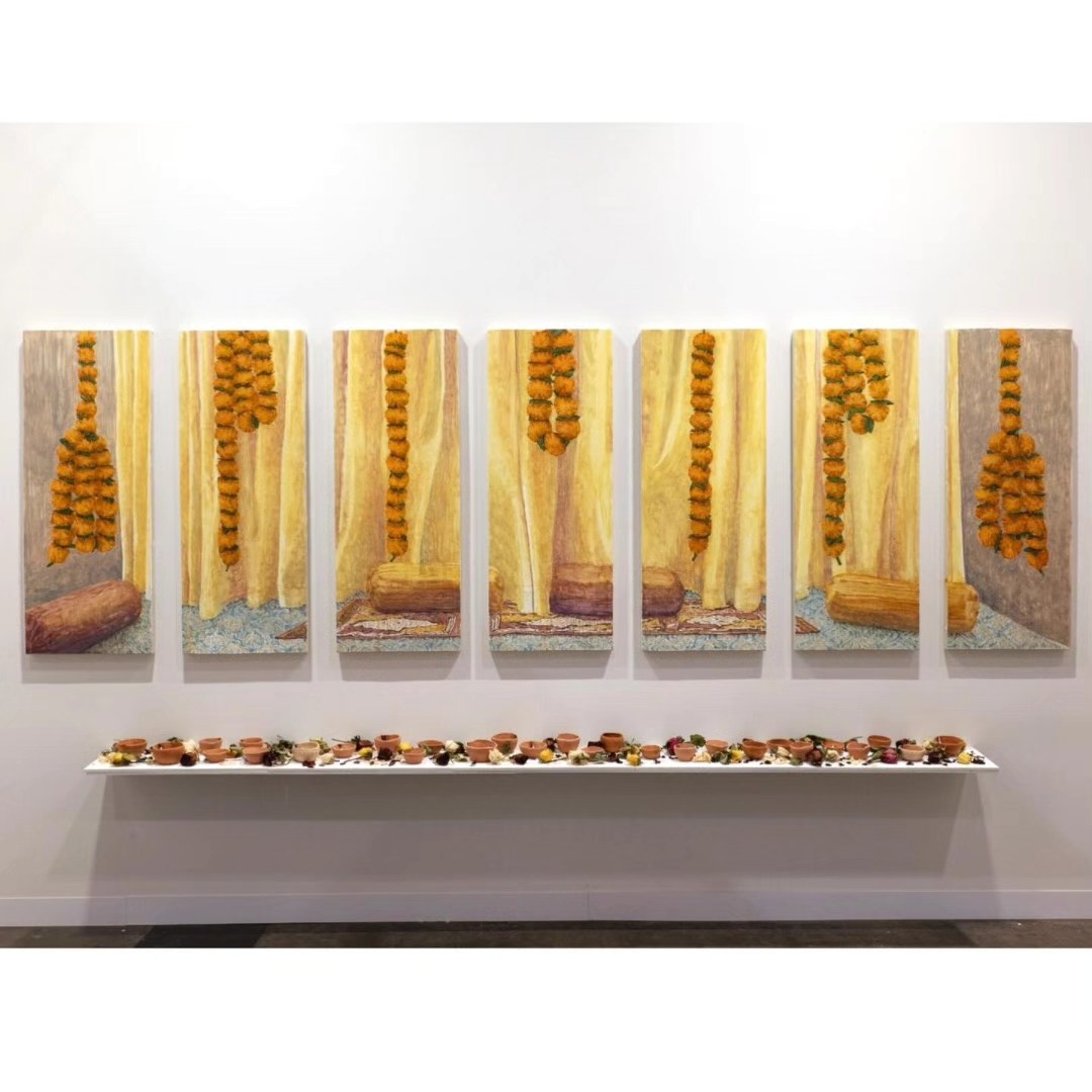 Anchoring Fiza Khatri’s immersive display at Art Basel Hong Kong is a seven-panel painting called ‘Beloved’. — image 1