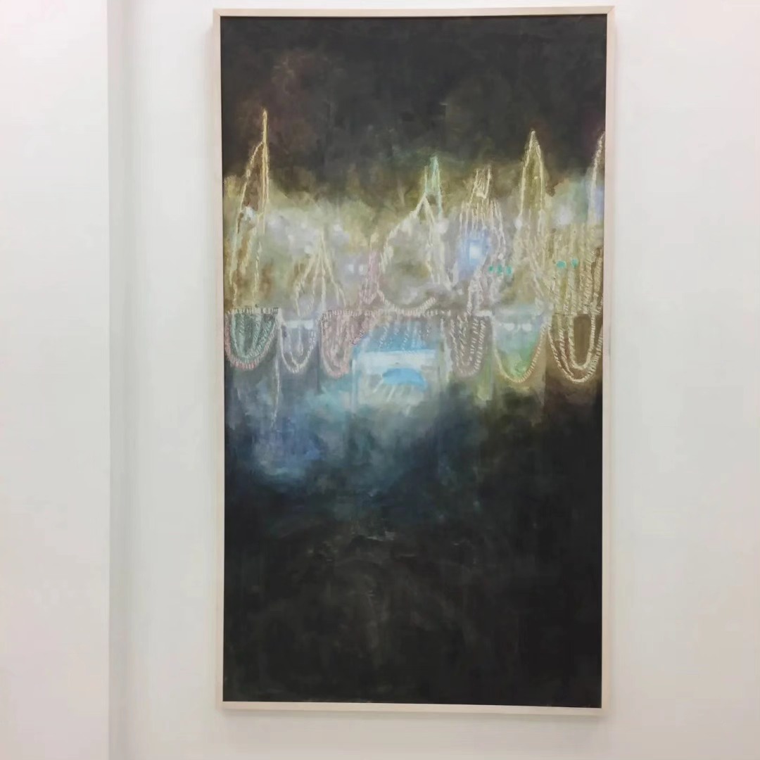 Two separate paintings from the same photograph of a mosque were painted and displayed in different years. — image 2