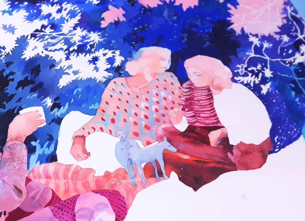 I love painting people just sitting around doing nothing because as a Lahori it's one of my most favourite things to do. — image 1