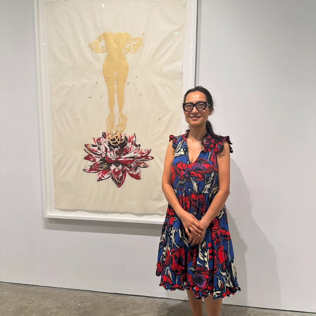 @shahzia.sikander gave us a walk through of her amazing exhibition at @paceprints today. — image 1