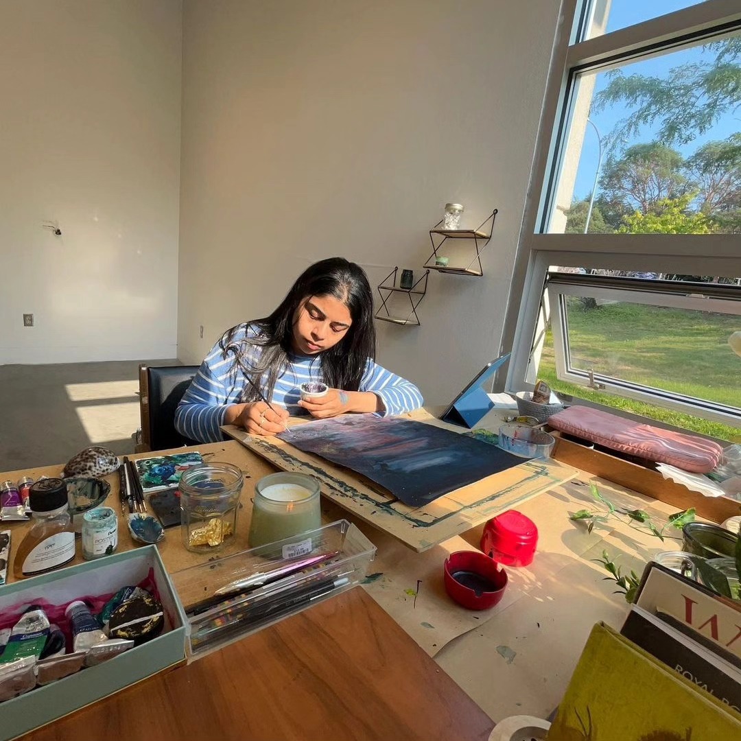 Canada based miniaturist Eeman Masood working diligently on completing her MFA at the University of Victoria whilst... — image 3