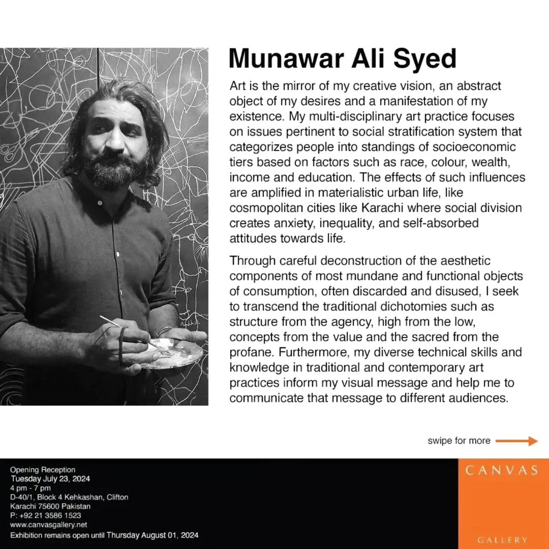 " Heart of the Matter " , a 3-Person show by Faheem Abbas, Munawar Ali Syed and Safdar Ali opens on Tuesday July 23rd... — image 3