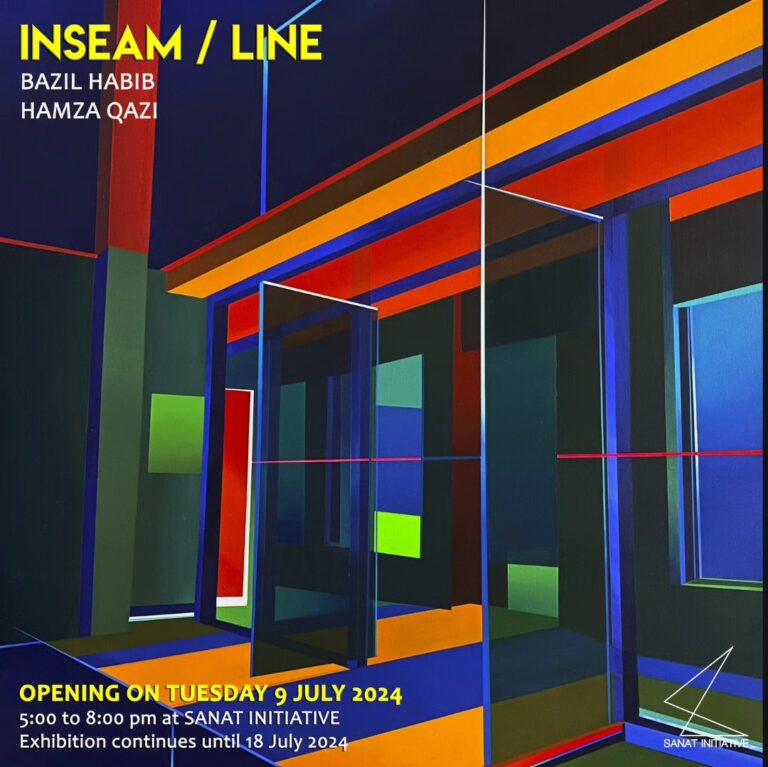 Next @sanat_initiative “Inseam / Line” by @bazilhabib & @ihamzaqazi opens on 9 July 2024