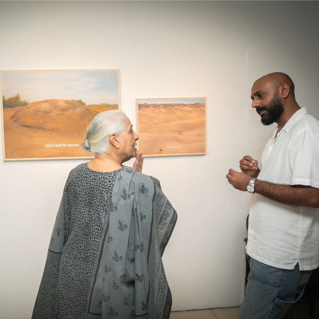 Hamid Ali Hanbhi and Ahsan Memon’s Relationship of Words and Images continues till 4th September 2024. — image 2. Photography by @bilaldanishphotography