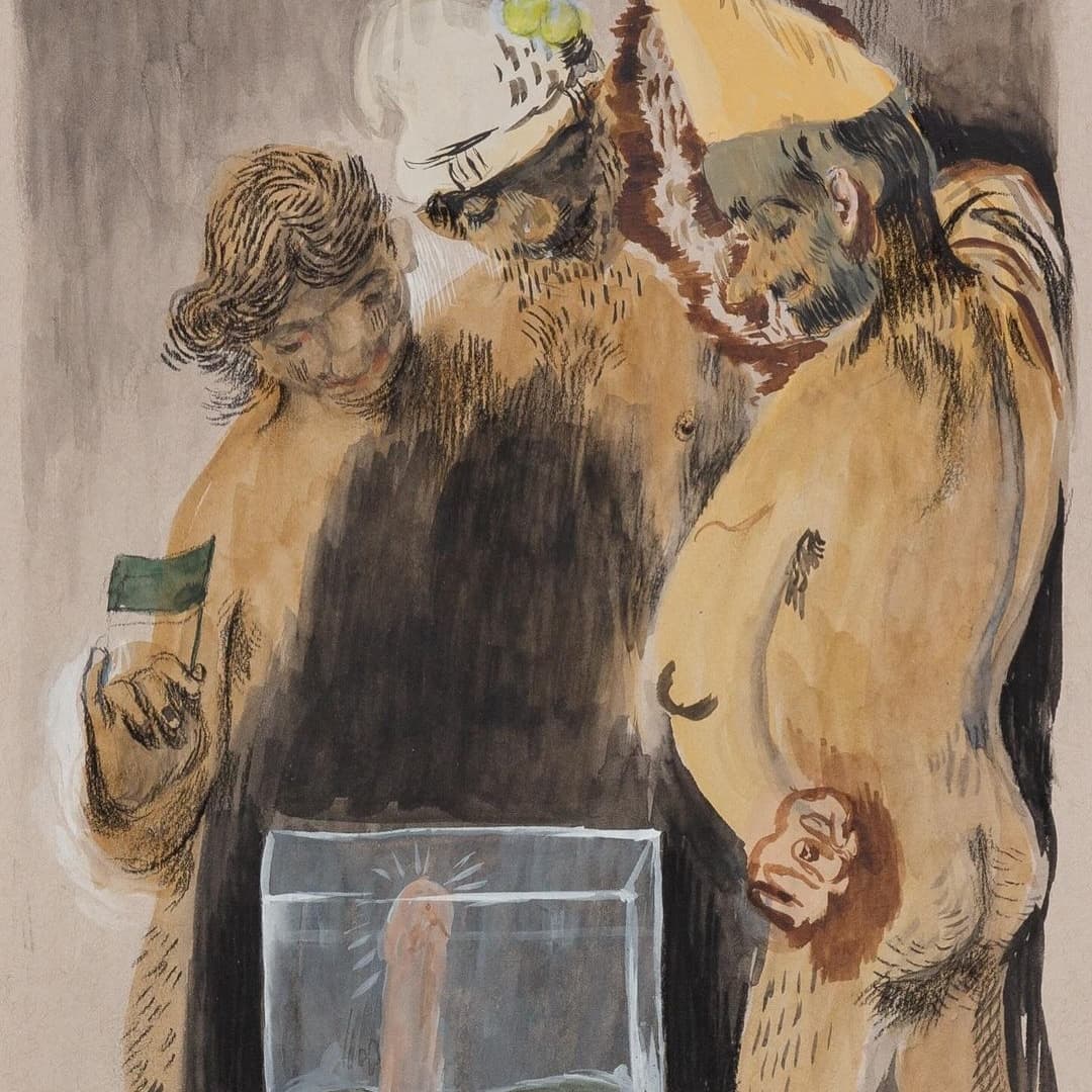 “The Devotees,” 2024, Charcoal and gouache on paper — image 1