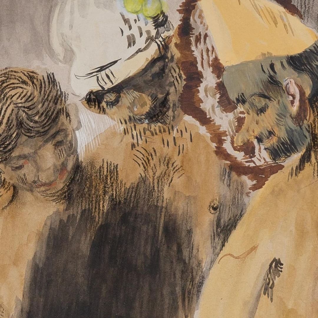 “The Devotees,” 2024, Charcoal and gouache on paper — image 2