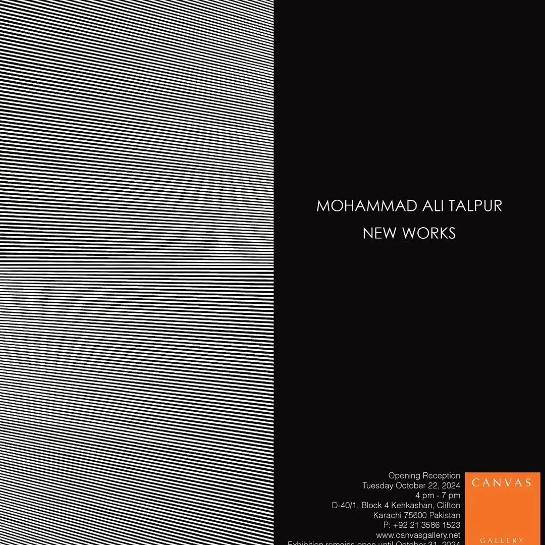 A solo show of artist and educationist Mohammad Ali Talpur , opens on Tuesday , October 22nd 2024 from 4 pm - 7 pm at Canvas Gallery. — image 1. Photo Credit: Sumair Mustansar Tarar @sumairtarar
