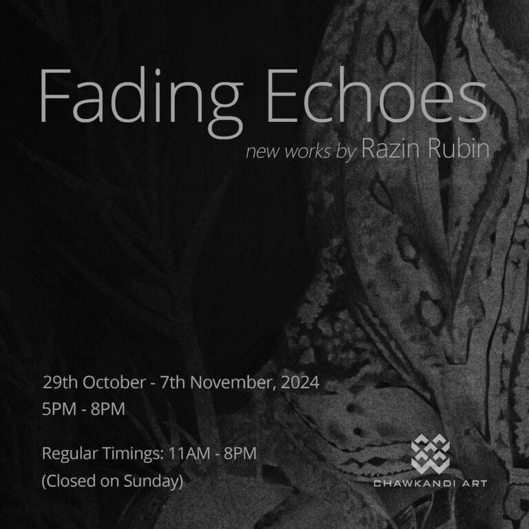 Chawkandi Art Gallery is delighted to present Fading Echoes, new works by @razinrubin.
