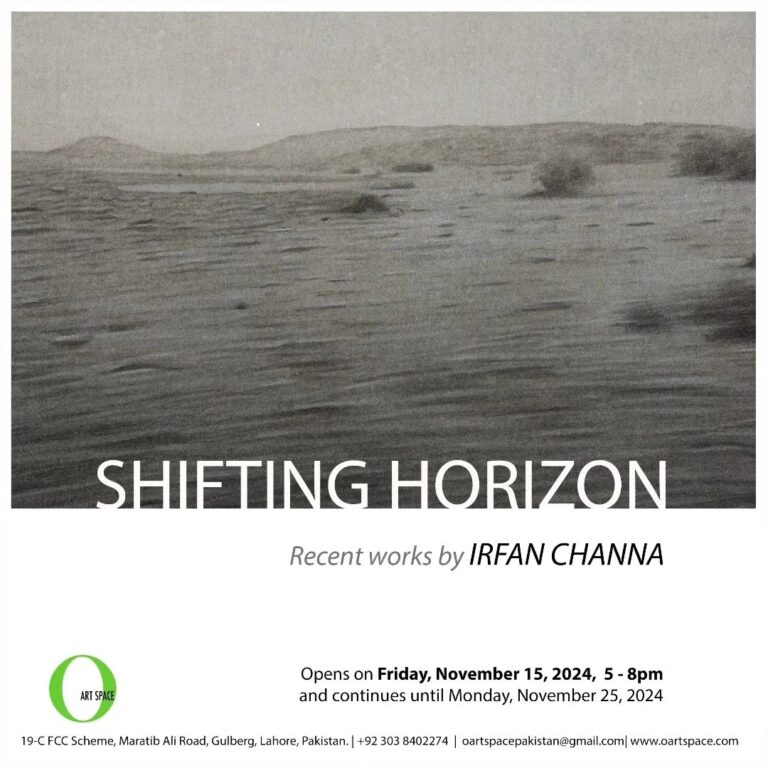 SHIFTING HORIZON: A collection of recent works by the talented artist Irfan Channa opens on Friday, November 15th,…