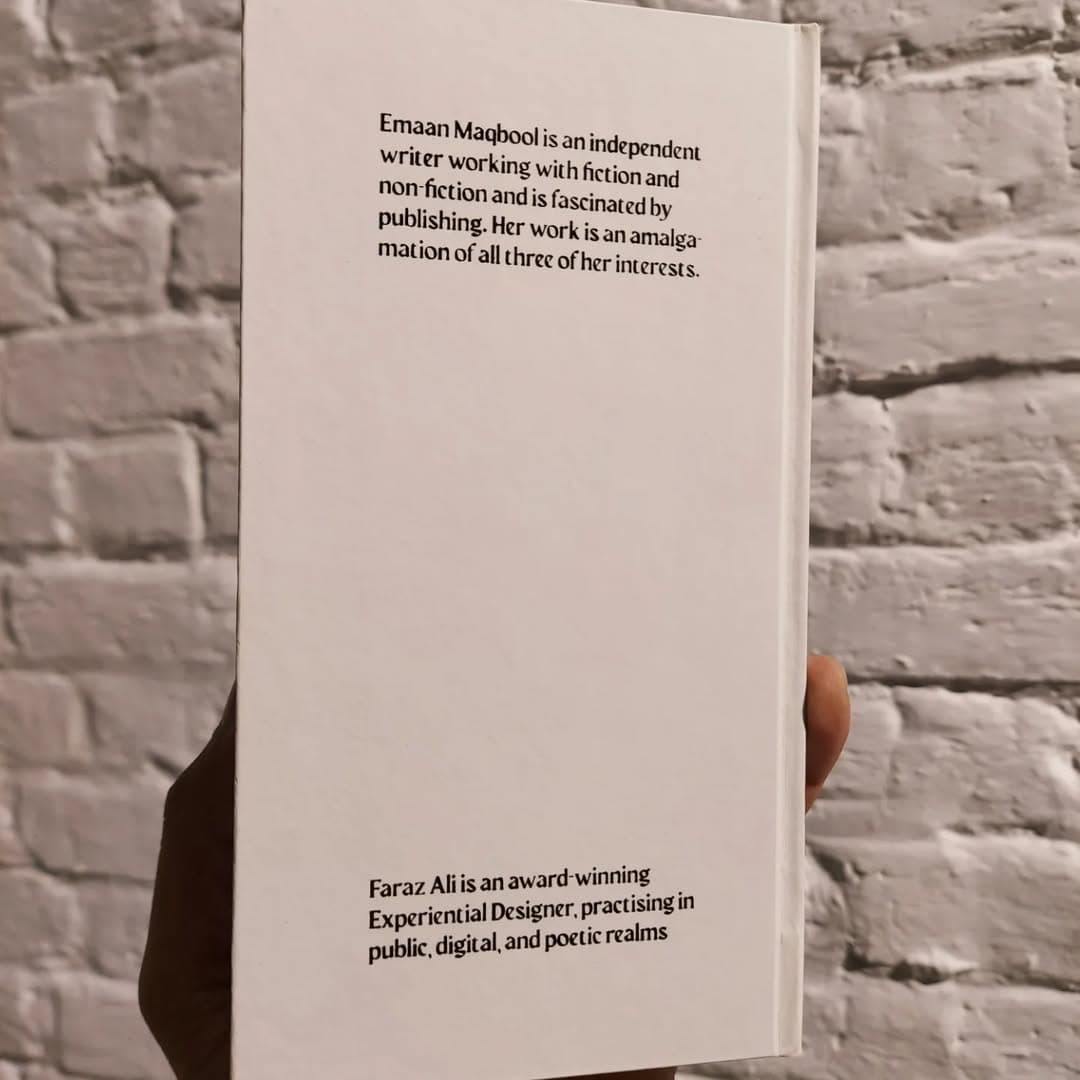 A closer look at Work in Progress, written by Emaan Maqbool and designed by Faraz Ali. @farazalee — image 3