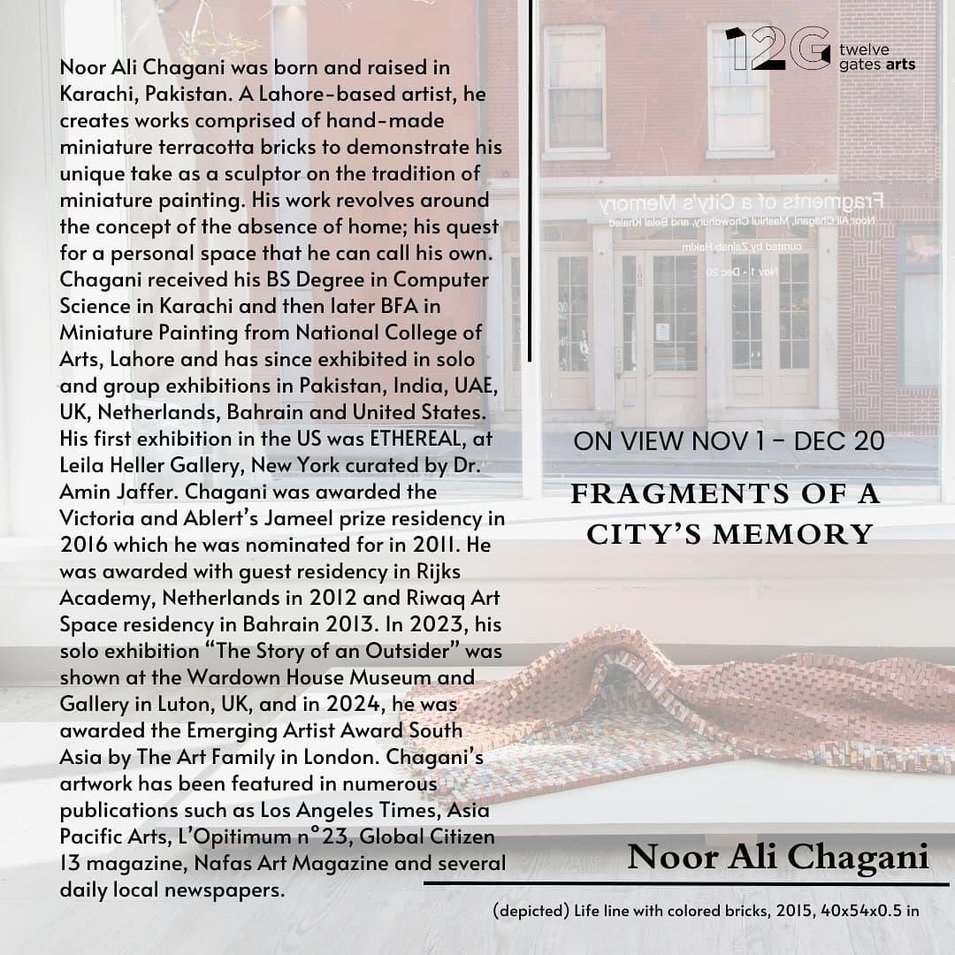 Twelve Gates Arts’ current exhibition, Fragments of a City’s Memory, is a group exhibition curated by Zainab Hakim... — image 1