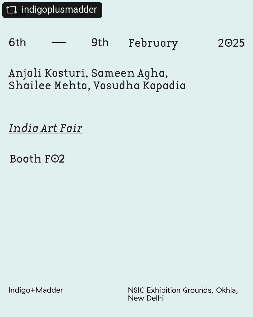 @indigoplusmadder - We are excited to return to India Art Fair this week with a group presentation of new work by...