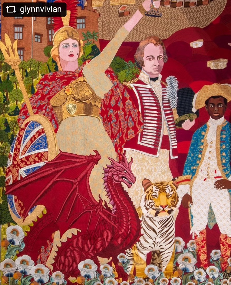 @glynnvivian. 📸Adeela Suleman, Detail from Imperium Amidst Opium Blossoms: A Kashidakari on the era of the East India Company, 2025. Trwy garedigrwydd yr artist / Courtesy the artist⁠