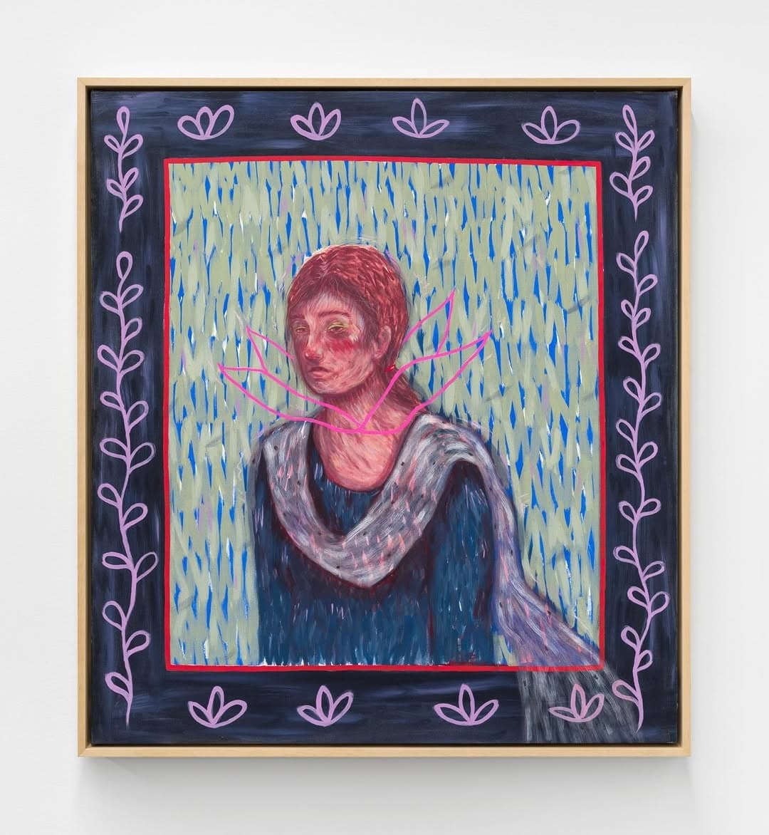 Farhana | acrylic and pencil colour on canvas | 30 x 27 inches — image 1