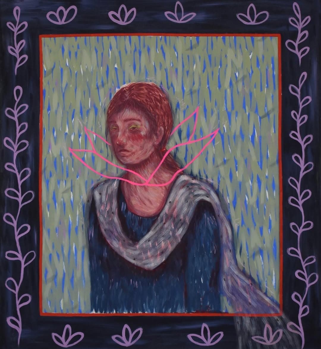 Farhana | acrylic and pencil colour on canvas | 30 x 27 inches — image 2