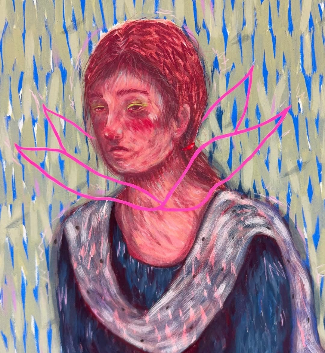 Farhana | acrylic and pencil colour on canvas | 30 x 27 inches — image 3