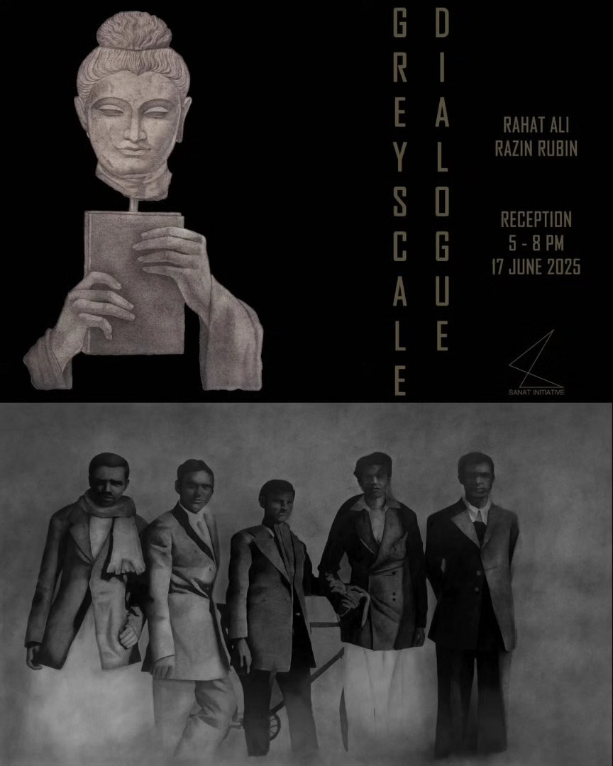 Greyscale Dialogue by @rahataliie & @razinrubin opens today Tuesday 17th June between 5-8 pm @sanat_initiative