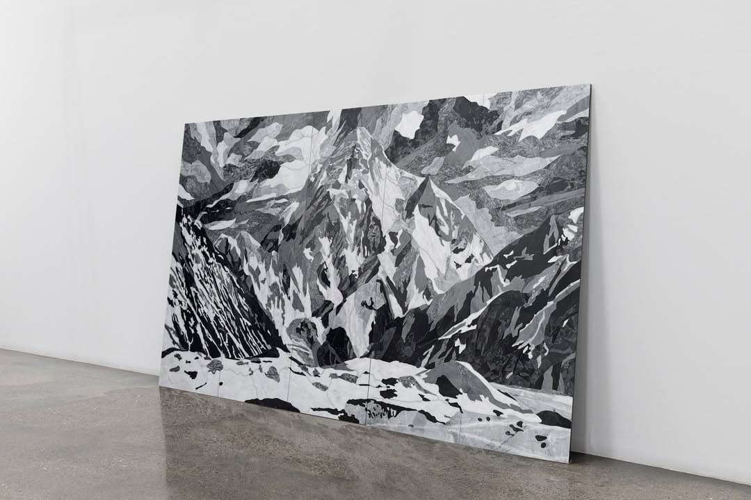 'Mountain 6' by Hamra Abbas is a marble pentaptych depicting K2, the world’s second-highest peak at 8,611 meters. — image 2