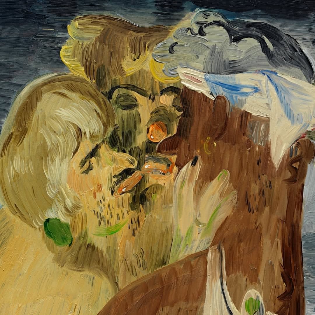 ‘Three Kissers,’ 2024, Oil on panel, 11 x 14 inches — image 1
