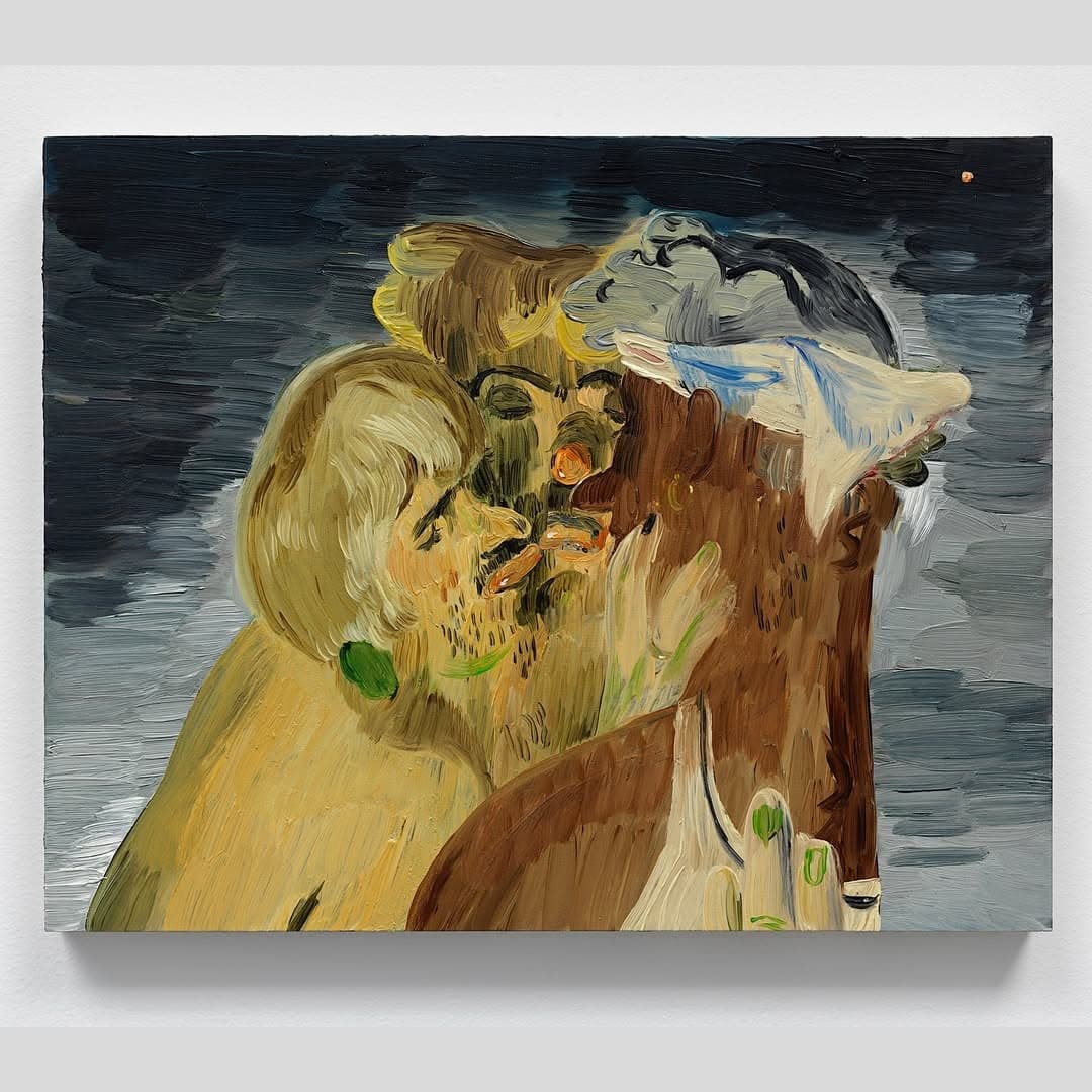 ‘Three Kissers,’ 2024, Oil on panel, 11 x 14 inches — image 2