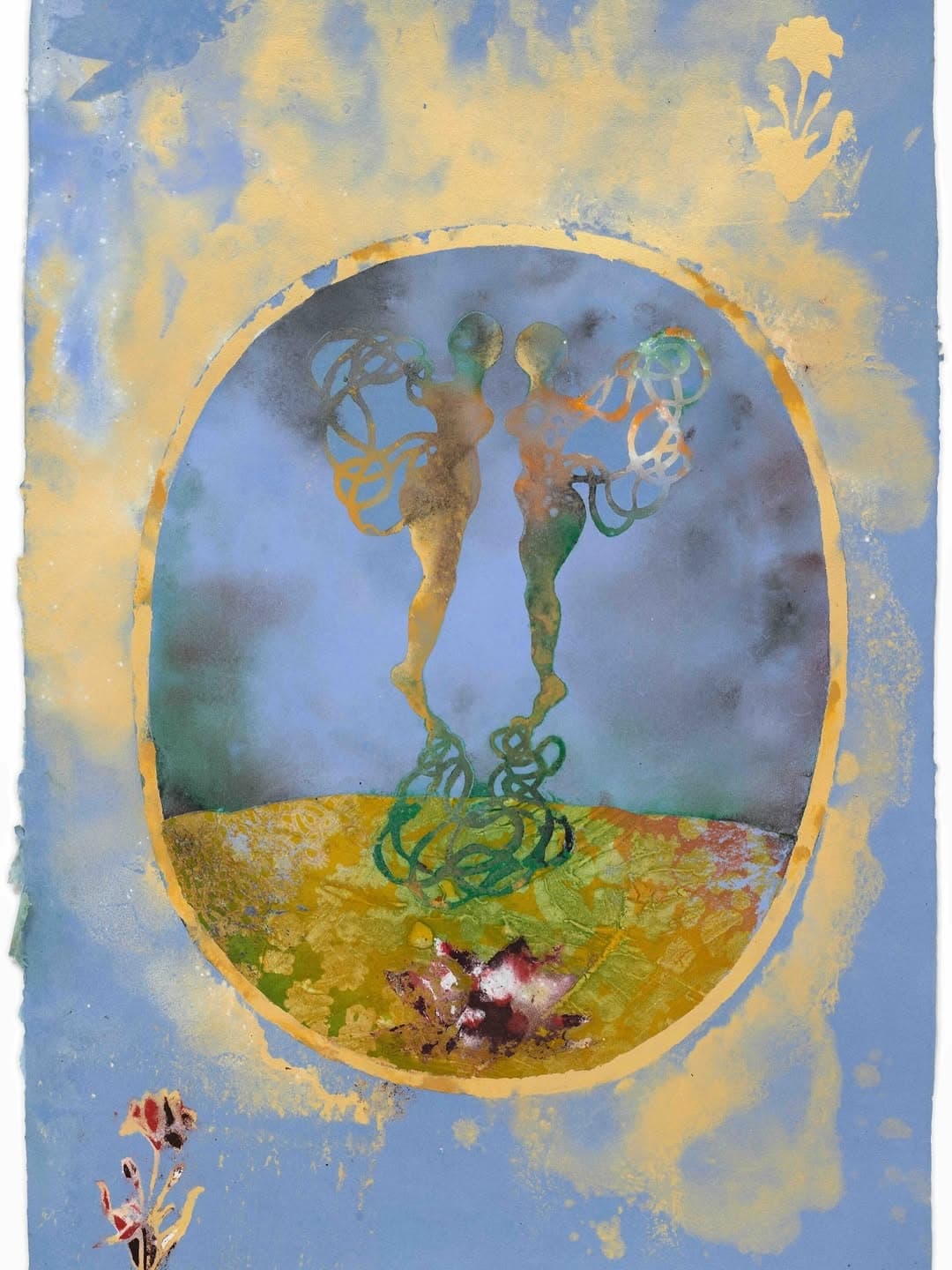Opening in two weeks–’Shahzia Sikander: Collective Behavior’ — image 3. Photo by Agostino Osio | Shahzia Sikander (Pakistani and American, b. 1969), Promiscuous Intimacies, 2020, patinated bronze, Farvah and Imran Shah. | Elusive Realities, 1989–2000, vegetable color, dry pigment, watercolor, tea, and collage on wasli paper; The Speyer Family Collection. All works © Shahzia Sikander. @cantorarts