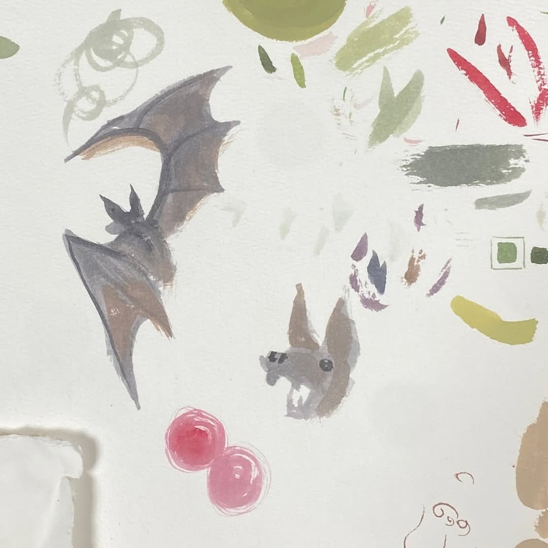 Study of a bat. Quick sketch. Flying fox. — image 4