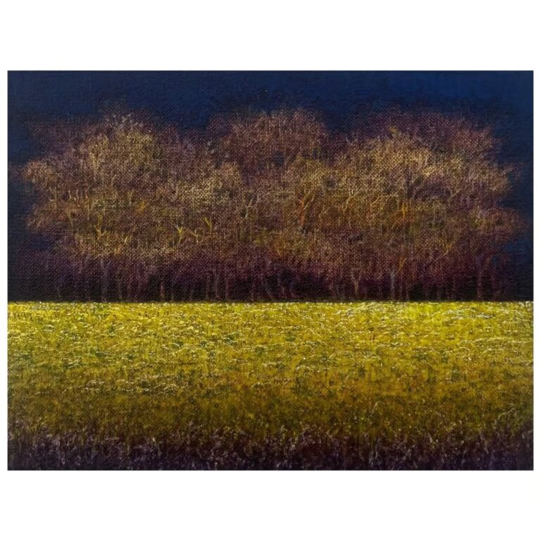Across the mustard fields.