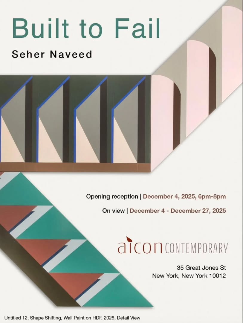 Aicon Contemporary is pleased to announce: Built to Fail, a solo exhibition by Seher Naveed (@sehernav)This is Naveed’s...