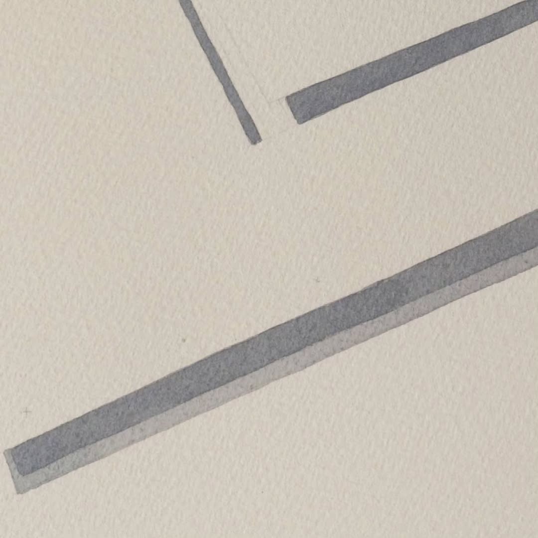 Moments that live within a work. Horizon (1), siyah qalm on watercolour paper, 2025. Showing at @chawkandi 23-31 Dec 2025 — image 4