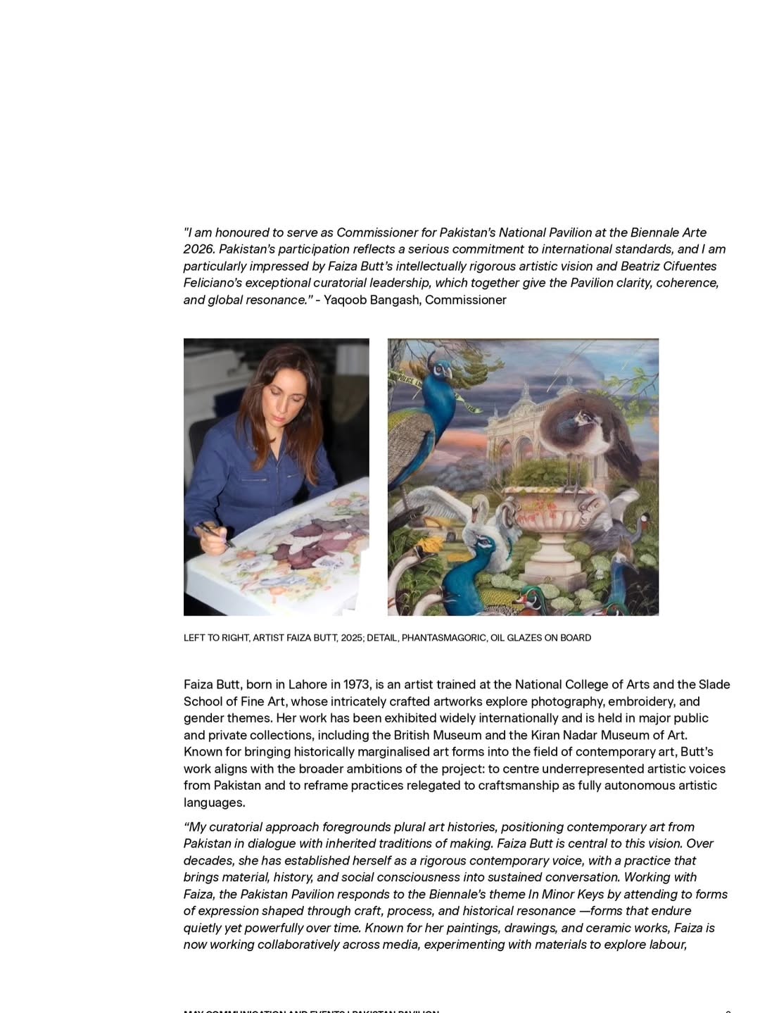 PAKISTAN TO PARTICIPATE IN THE 61ST INTERNATIONAL ART EXHIBITION – LA BIENNALE DI VENEZIA — image 2