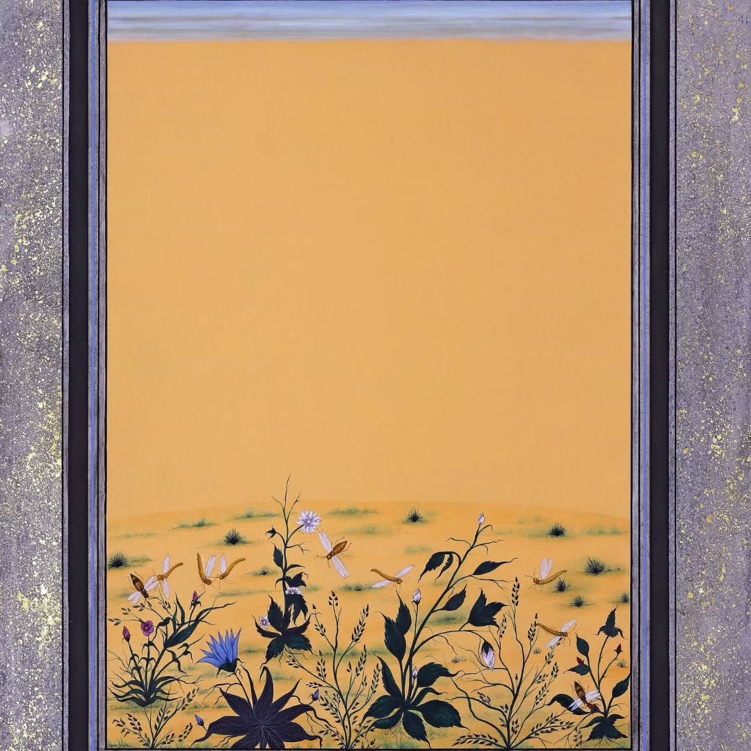 ‘Land Scape’ 2026 is a new painting by Waseem Ahmed (Pakistani, b. — image 1. Images : Waseem Ahmed, Land Scape, 2026, Pigment Color and Gold leaf on archival wasli paper, 33.3 x 25.9 cm. Courtesy of Waseem Ahmed and GOWEN.