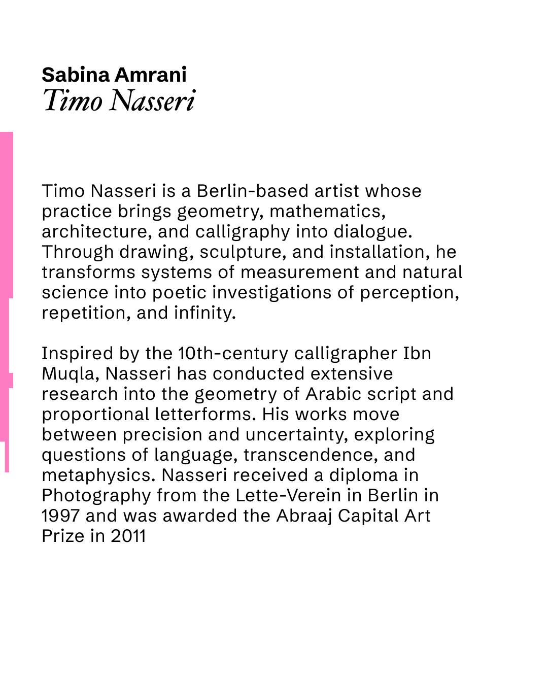 Sabrina Amrani, Madrid, will present a dialogue between artists Timo Nasseri, Jong Oh and Wardha Shabbir at the 12th... — image 2. 📷 Timo Nasseri, Beirut09_04_05, 2015