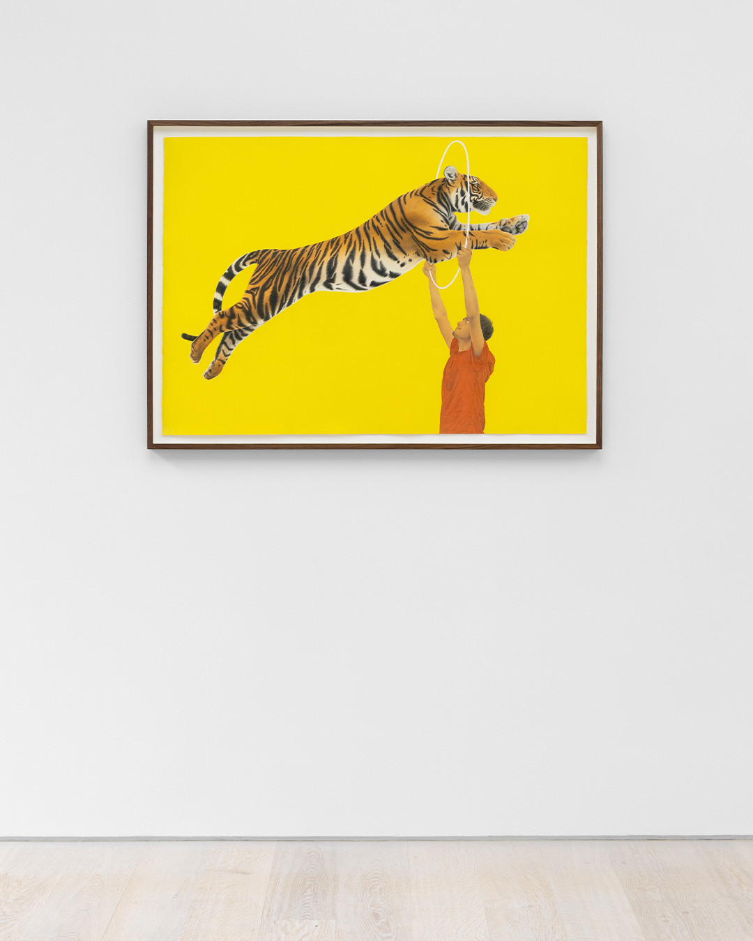 The tiger appears several times in Ali Kazim’s current exhibition at Cristea Roberts, most notably in circus scenes. — image 2. Image and post source: @cristearoberts