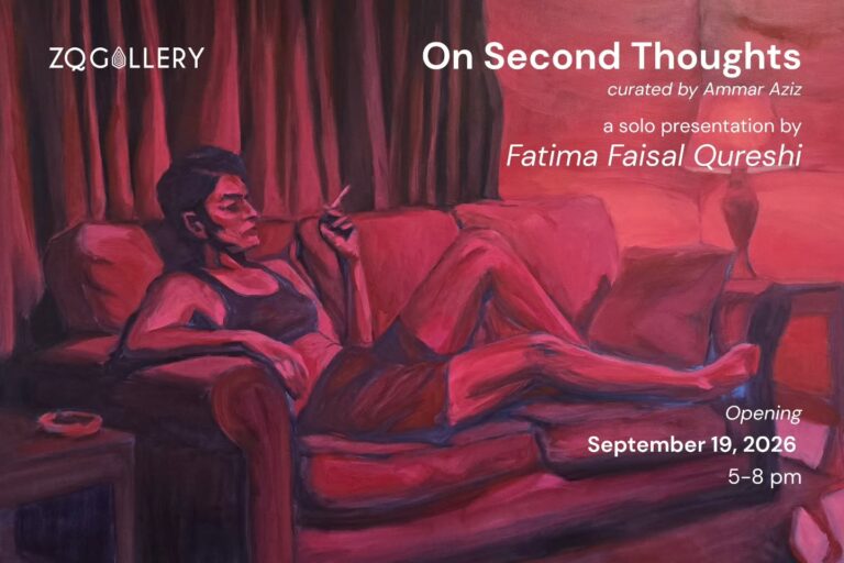 ZQ Gallery presents a new body of paintings by Fatima Faisal Qureshi, which opened on 19 September.