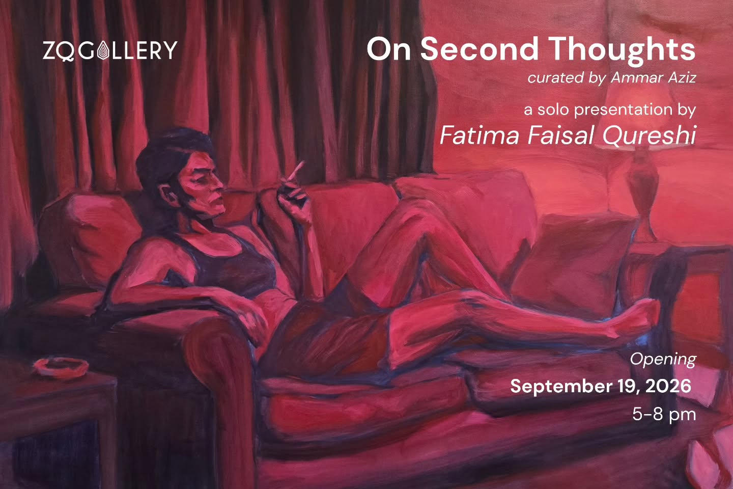 ZQ Gallery presents a new body of paintings by Fatima Faisal Qureshi, which opened on 19 September.. Image and post source: @zqgallery